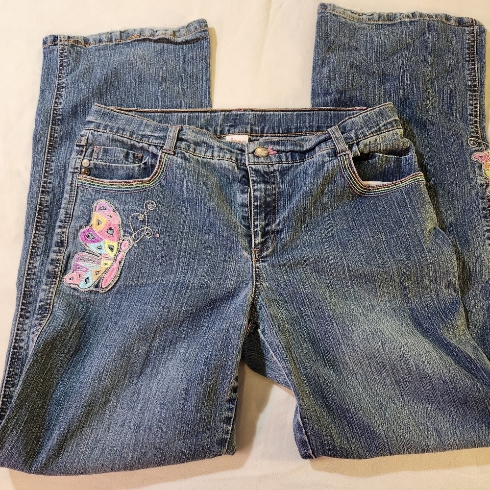 Circo‎ Embrodered Butterfly Girls Jeans Sz 16 Girls